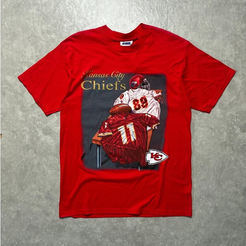 90s Vintage Kansas City Chiefs Deadstock Locker Room T-Shirt -L